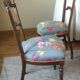 Pair of antique bedroom chairs sitting fabric