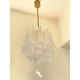 Contemporary Murano Style Glass "Sella" Chandelier With Gold 24k Metal Fram
