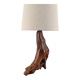 Brutalist stump lamp in olive wood 1950