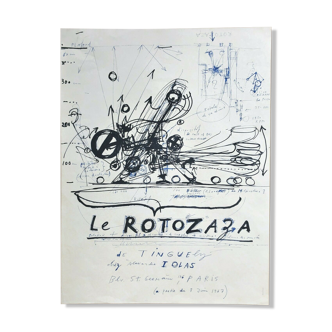 Affiche Jean Tinguely Rotozaza lithographie originale Galerie Iolas 1967 sur Arches Mourlot
