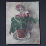 Oil on canvas primroses