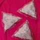 1970s triangular wall lamp or chandelier in transparent Murano glass 35x35x