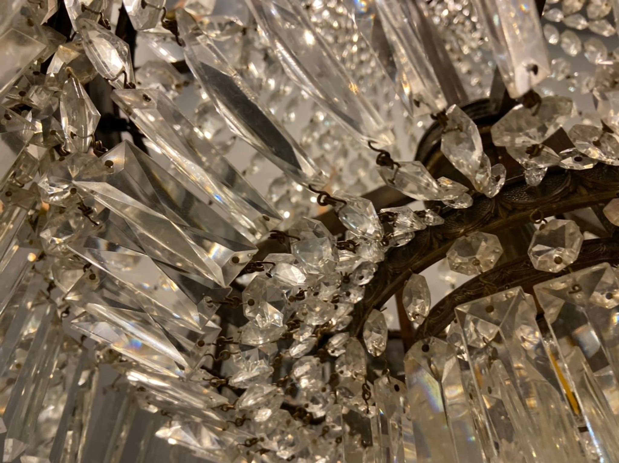 Lustre italien en cristal, années 1940