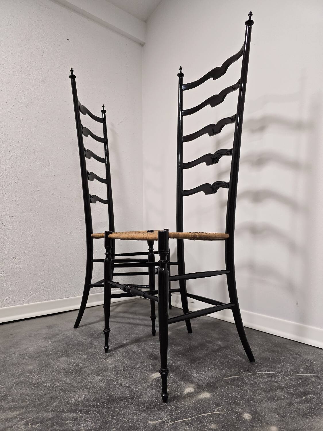 Chaises échelle Paolo Buffa pour Chiavari, Italie années 1950