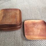 Set of 8 wooden plates