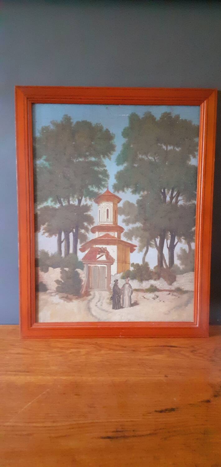 Oil on orientalist panel mid-19th century