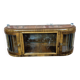 Upcycled Art Deco Walnut Wall Cabinet with Engraved and Slatted Glass - 193