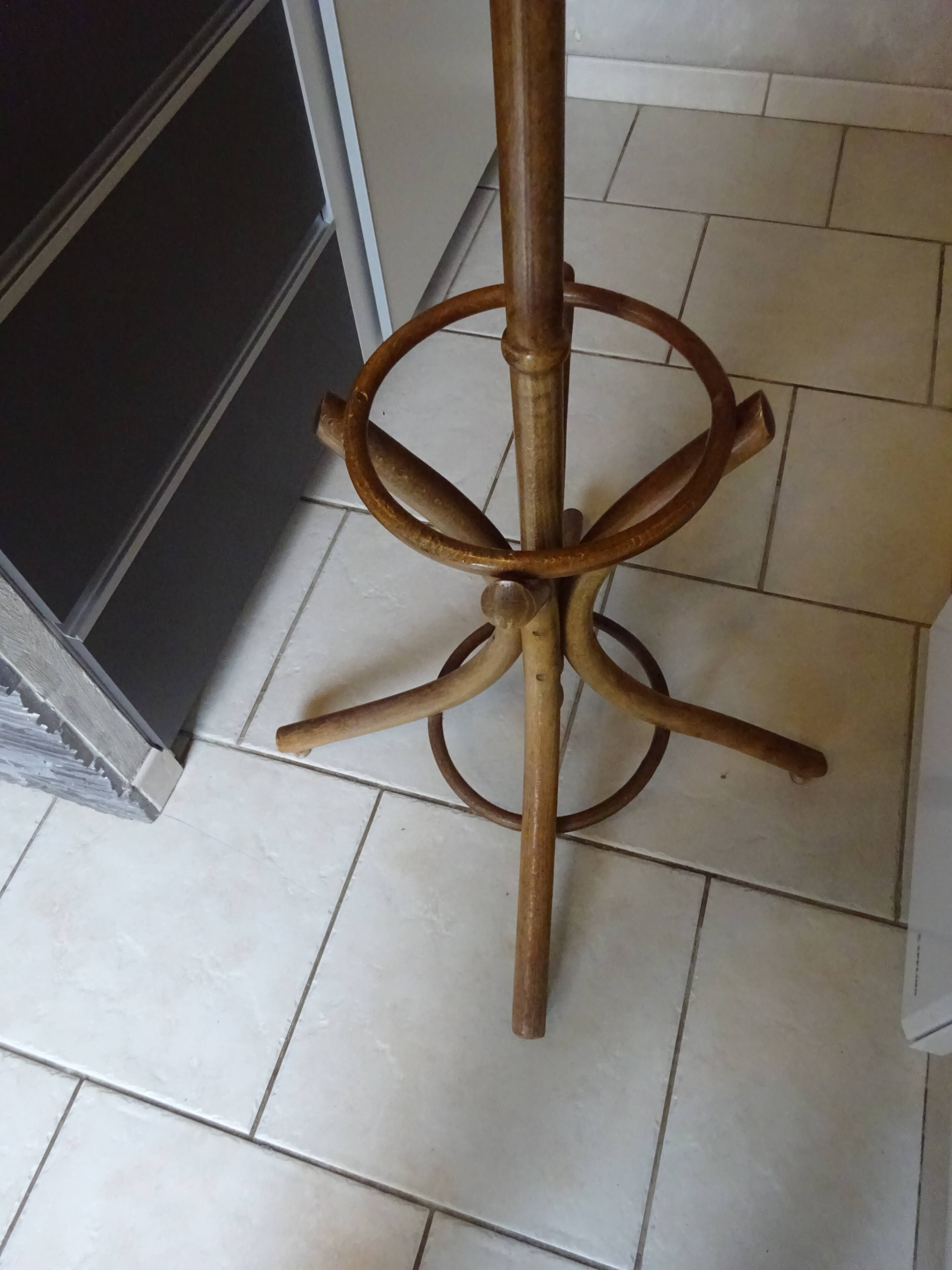 Vintage curved wood parrot coat holder