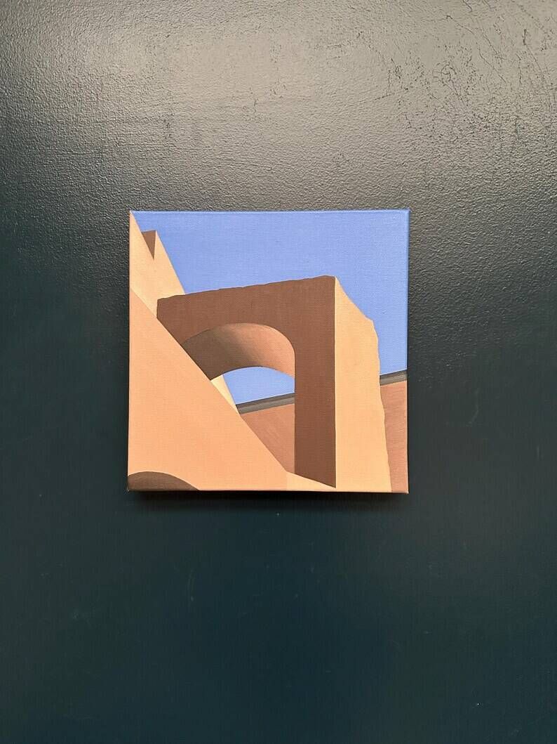 Original Contemporary Swedish Oil on Canvas – “Trajanus Forum III” by Anna Micro Johansson – 2011 – Unframed