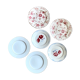6 floral ceramic plates