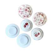 6 assiettes en céramique fleuries