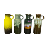 Ensemble de quatre vases en poterie d'époque "401-20" de Scheurich, Allemagne, années 1970