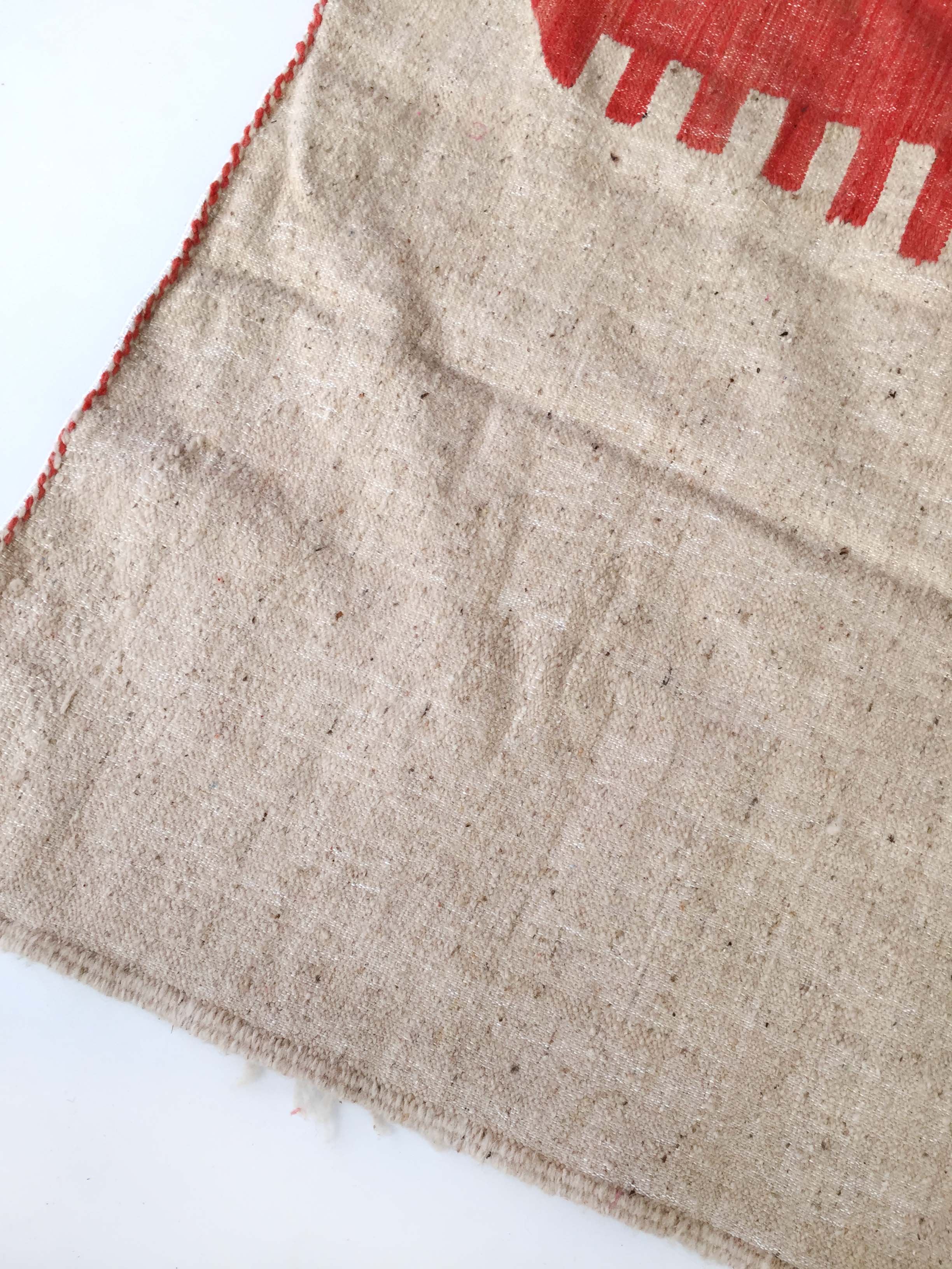 Moroccan Berber Kilim carpet ecru with colorful flats 240x140cm