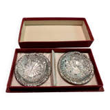 Crystal and silver-plated salt and pepper set