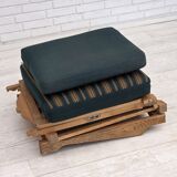 1970s, Scandinavian lounge chair, green furniture wool, solid oak wood.