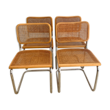 Set of 4 chairs Cesca B32 by Marcel Breuer
