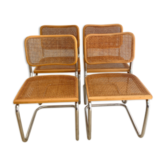 Set of 4 chairs Cesca B32 by Marcel Breuer