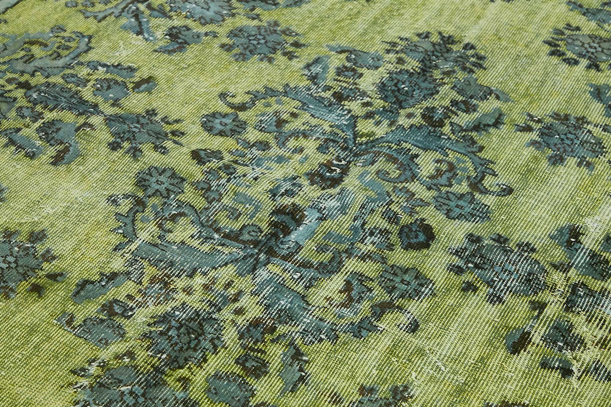 Overdyed Wool Vintage Handmade Carved Rug 169 cm x 288 cm