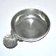 Old tastevin cup in shell pewter - hallmark crowned with flowers and clovers