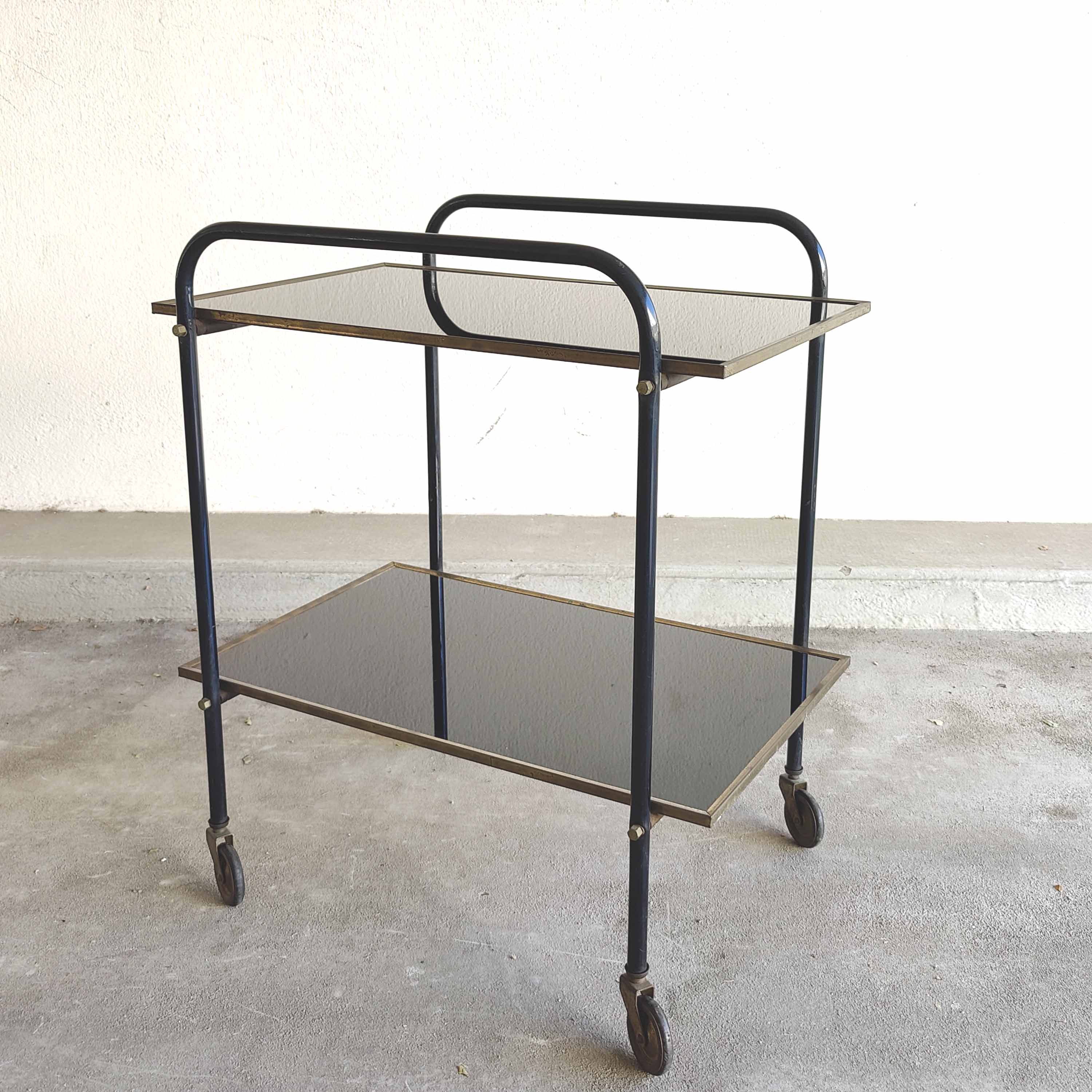 Dessert bar metal black and gold glass black 50s