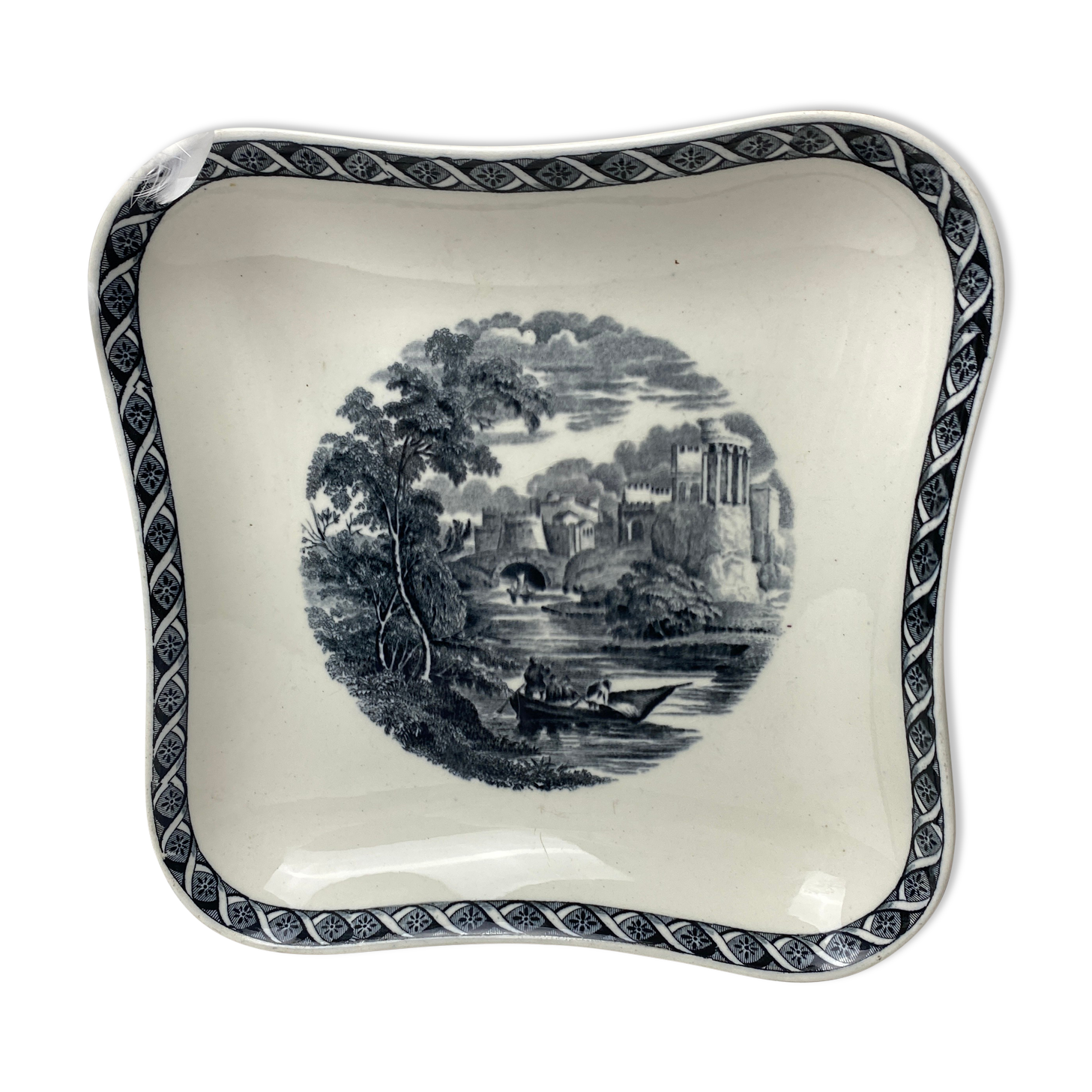 Square dish made of antique Wedgwood porcelain