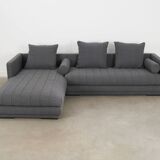 Canapé d'angle graphite, design scandinave, années 00