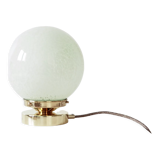 Lampe art deco en verre de Clichy vert d’eau