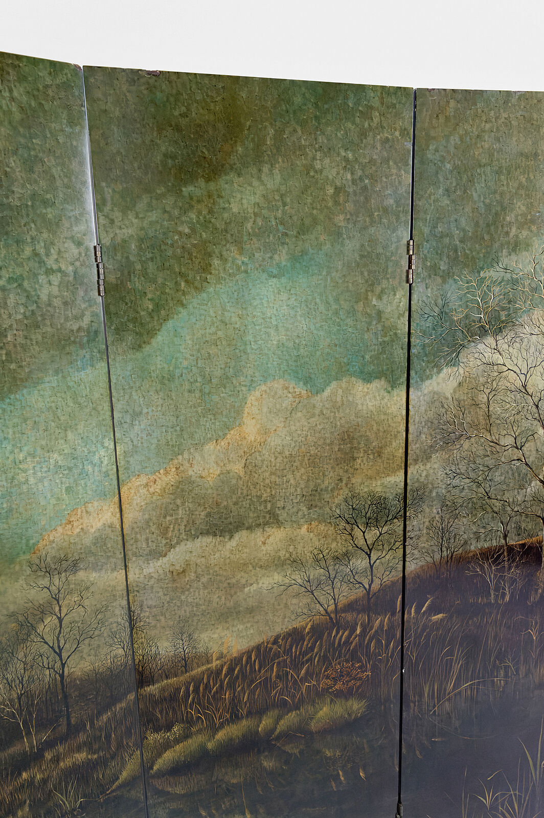 Screen by Bernard Cuenin with lacquered landscape, circa 1970