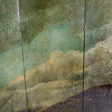 Screen by Bernard Cuenin with lacquered landscape, circa 1970