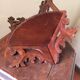 Small corner shelf in solid wood singable foldable art nouveau