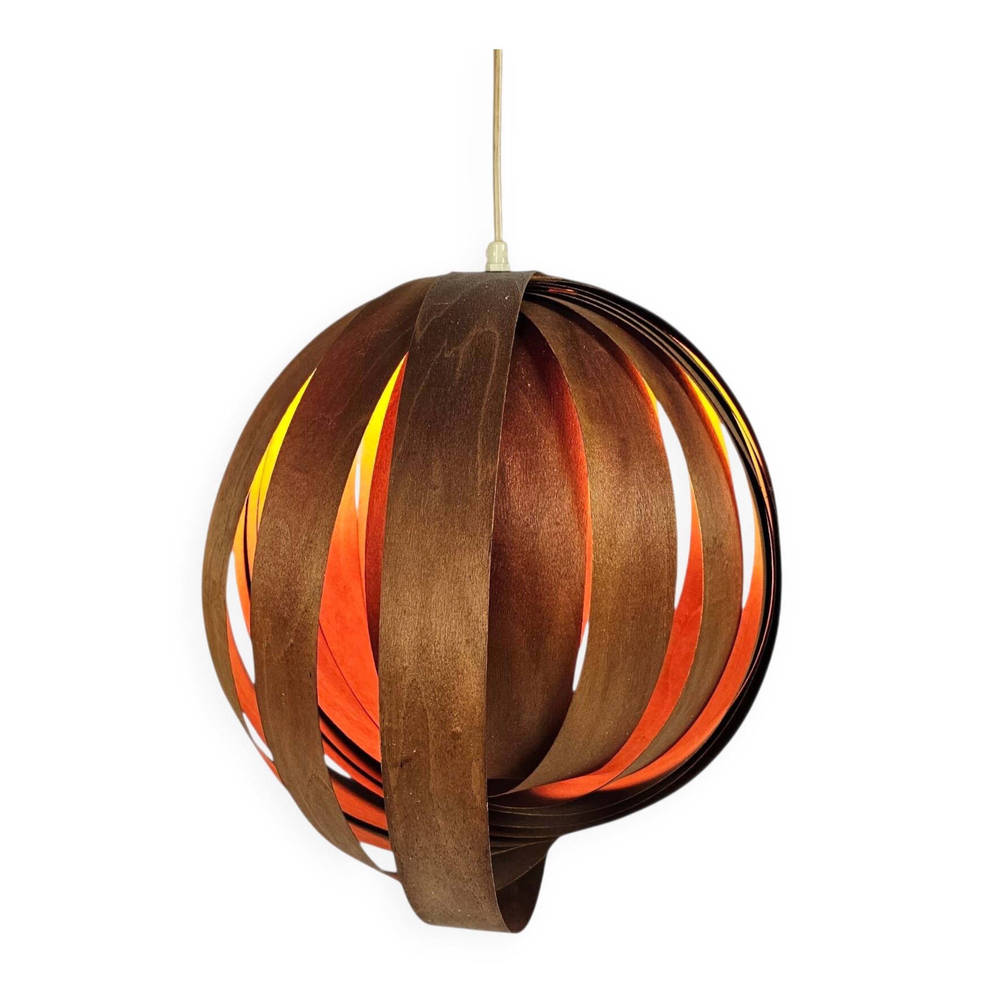 Mid-century modern - Moon lamp - Verner Panton style - teak - 60s