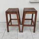 Pair of vintage oak stools
