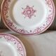3 assiettes  terre de fer rose "amiral"