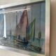 “Port Breton” oil, 1940s, under glass