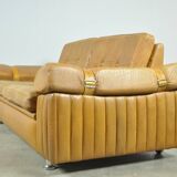 Danish vintage leather 2-seater sofa by svend skipper, 1970s