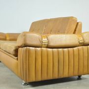 Danish vintage leather 2-seater sofa by svend skipper, 1970s