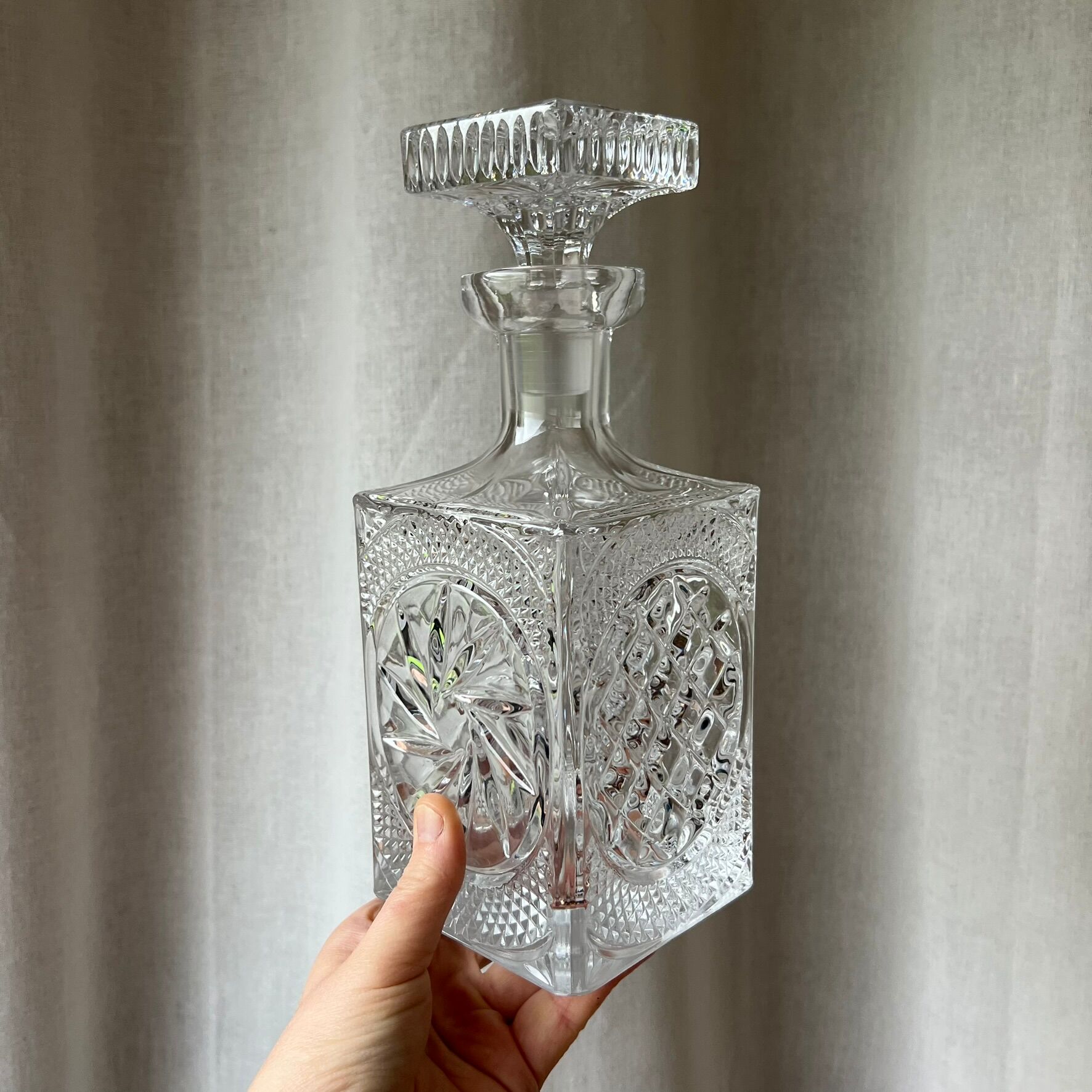 Antique cut crystal carafe