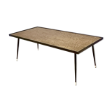 Elegant Rectangular Vintage Etched Brass Coffee Table by G. Urs, Italy