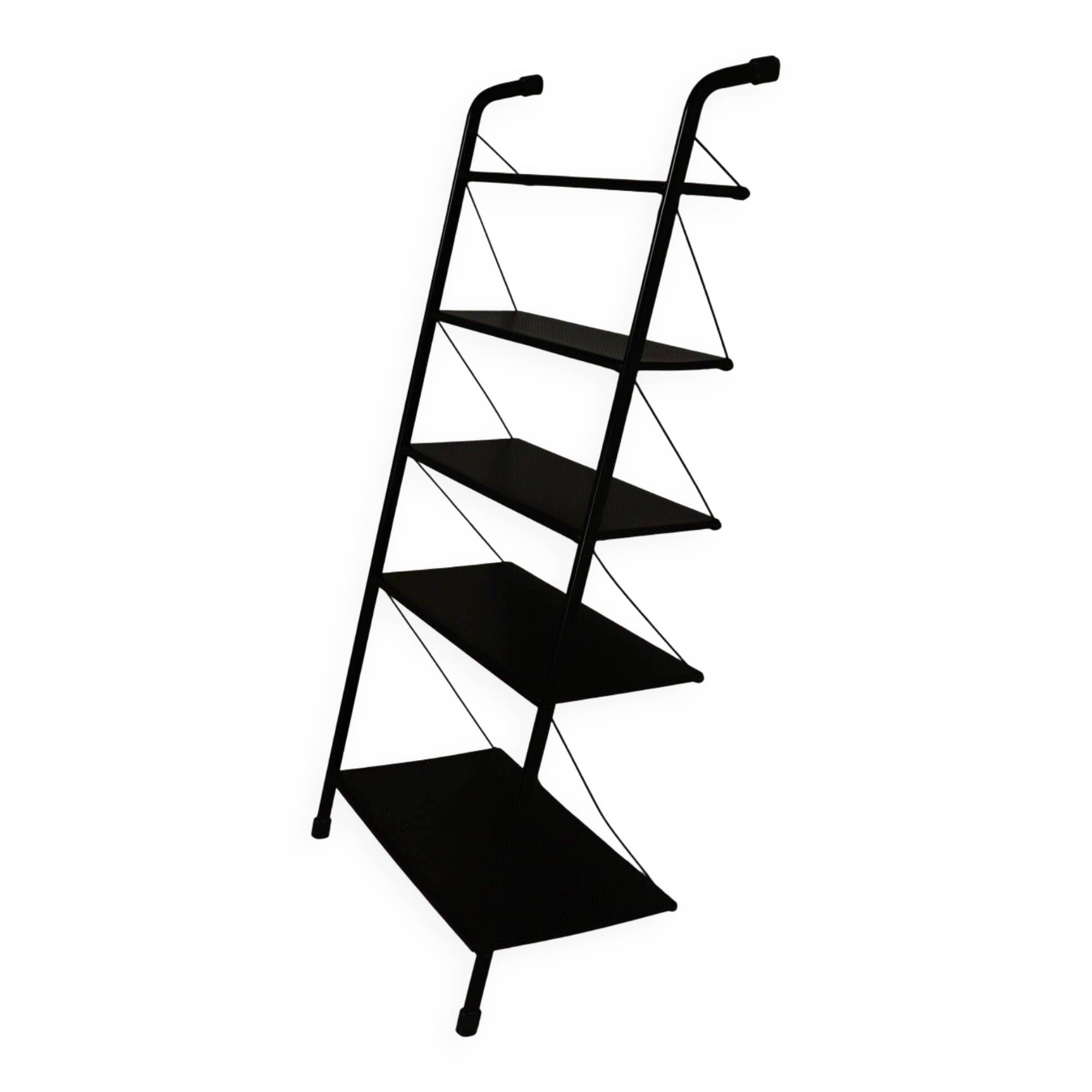 Postmodern freestanding perforated steel shelving unit 1980s