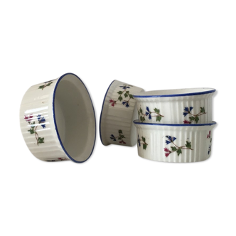 6 porcelain ramekins from Limoges decorated with barbels