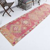 3x10 Rug For Kitchen Pink Turkish Runner Rug, 86x321Cm SK 18318