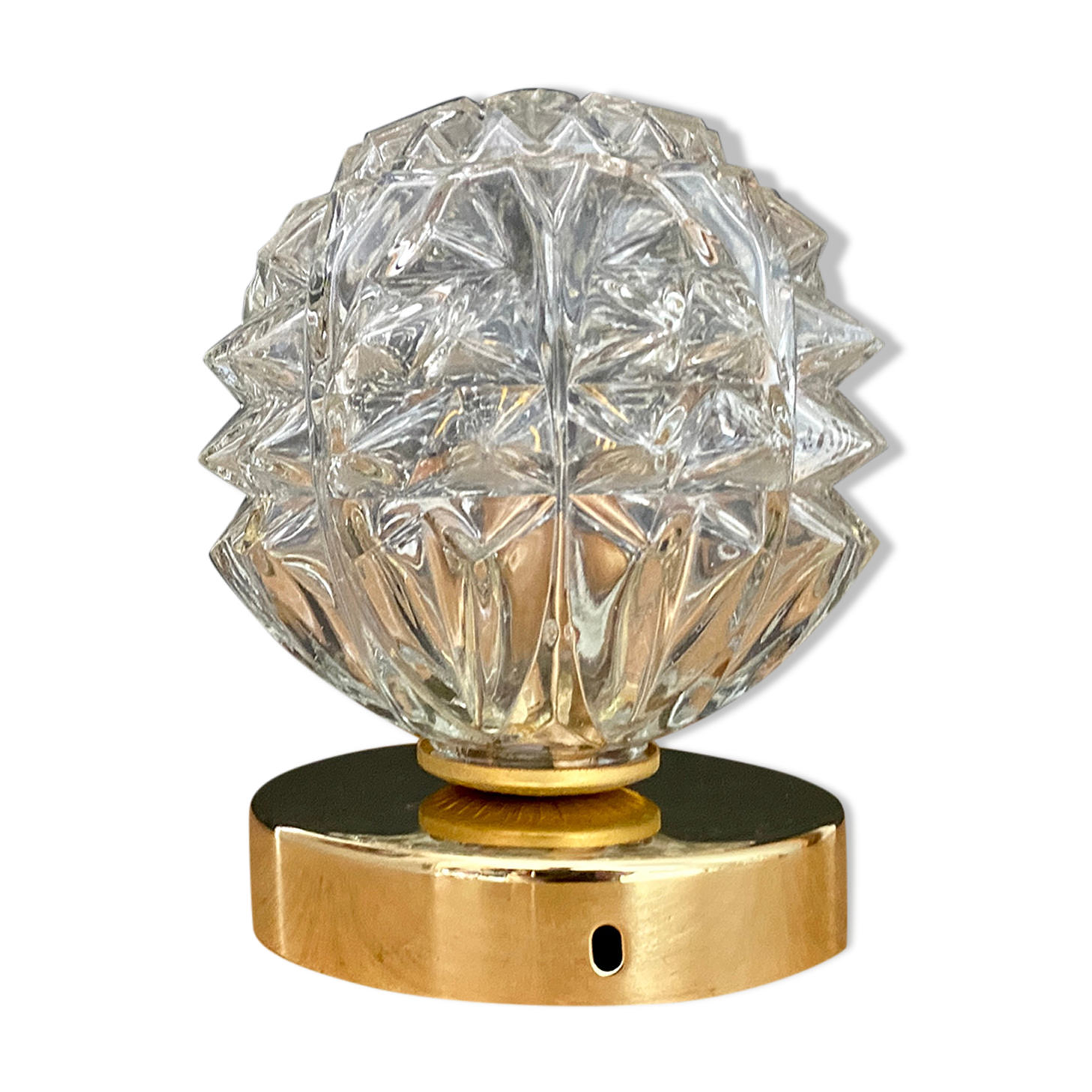 Vintage globe wall lamp, ceiling lamp in molded glass