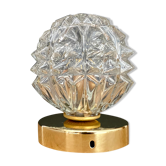 Vintage globe wall lamp, ceiling lamp in molded glass