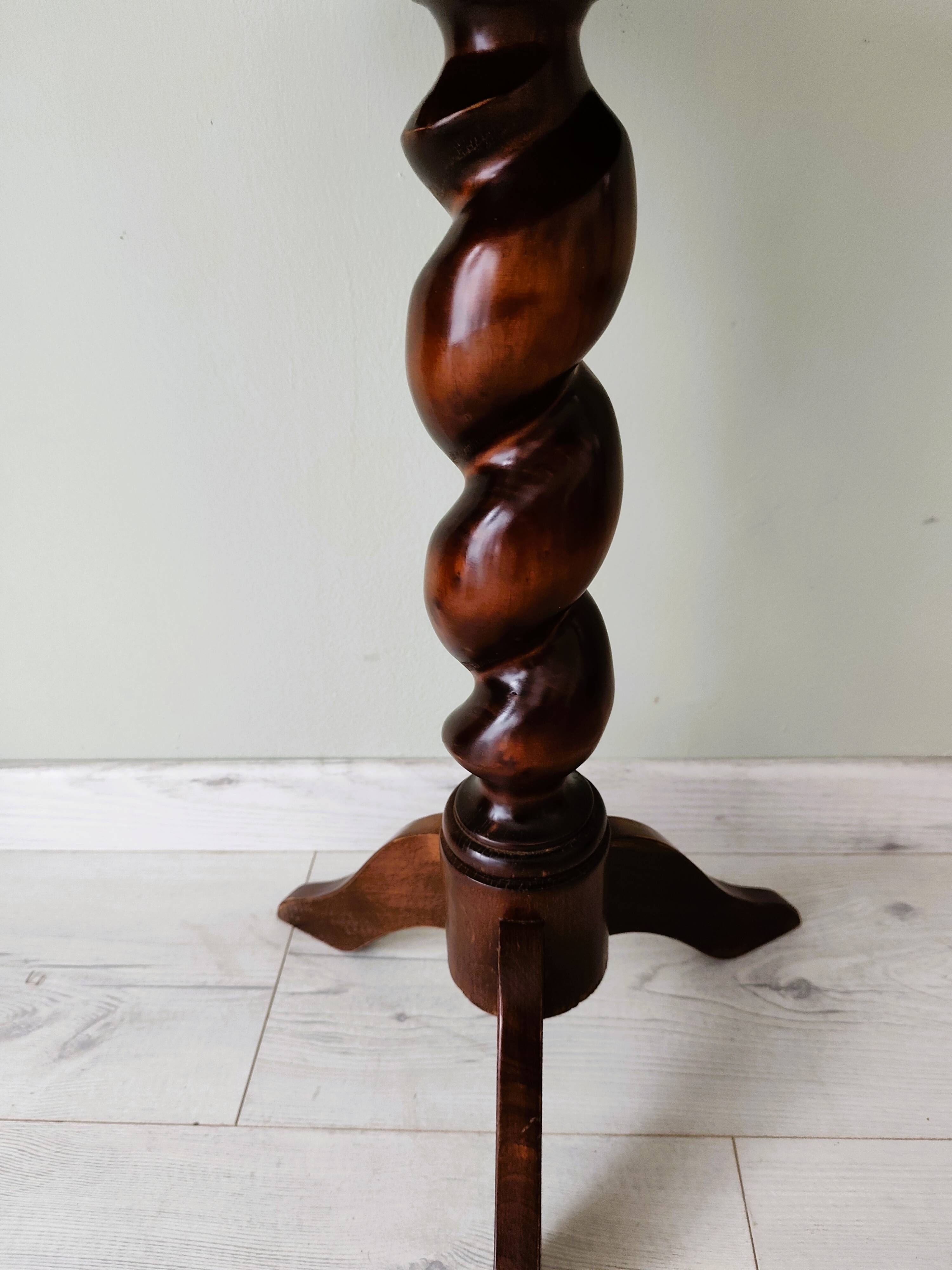 Antique turned leg side table