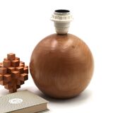 Blonde wooden ball lamp, 1970s