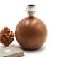 Lampe boule en bois blond, années 70