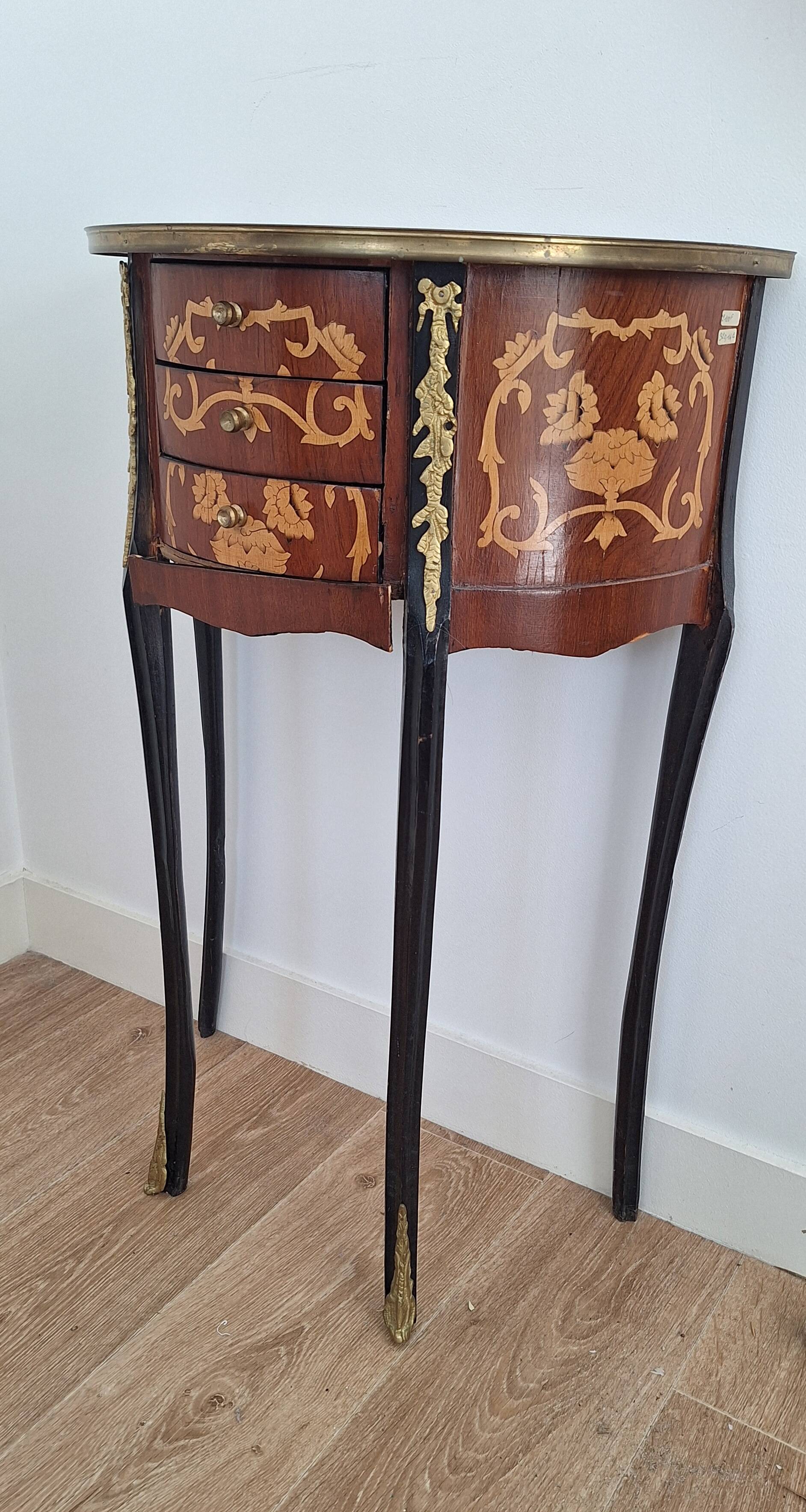 Louis XV style demi-lune consoles