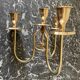 Golden brass candle holder