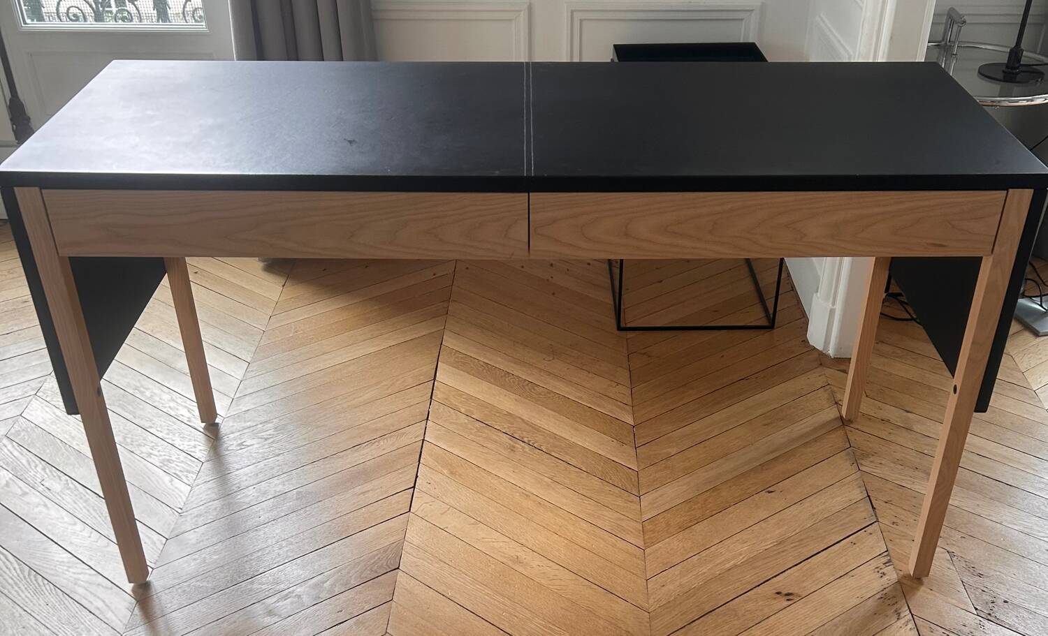 Leather draped desk
