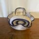Vintage Ceramic Salad Bowl with Blue Floral Decor, Made in Italy